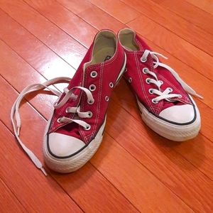 Red converse sneakers